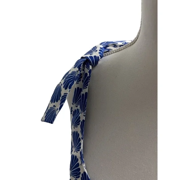 Kate Spade Blue & White Shell Tie-shoulder Dress NWT Size 8 - Picture 8 of 13